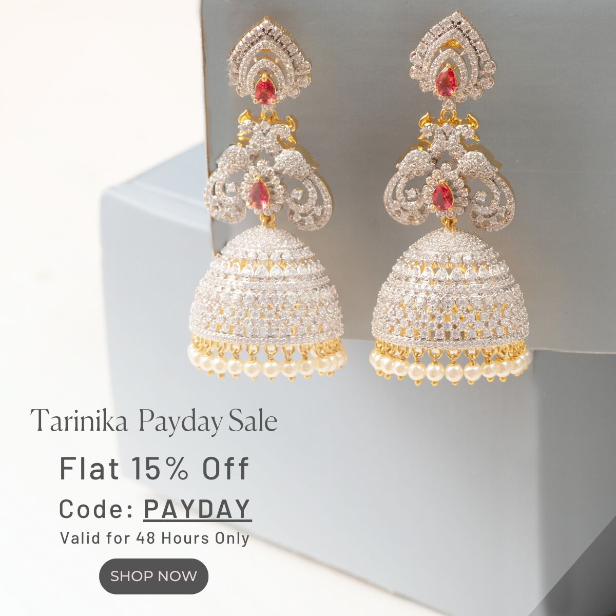  Tarinika Payday Sale Flat 15% Off Code: PAYDAY Valid for 48 Hours Only SHOP NOW 